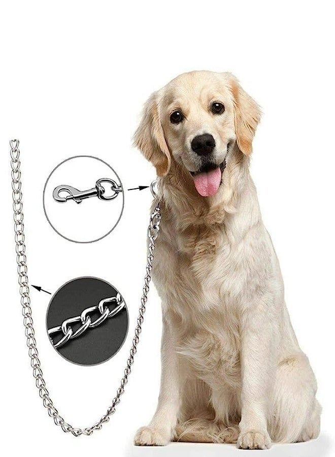 BohoBark Heavy Duty 60 Inch Long and Grind No. 14 Diamond Cut Stainless Steel Leash with Brass Hook Ideal for Training and Walking Dogs and Puppies - Medium (Silver) - Image 4